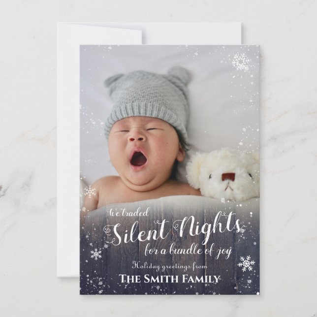 Cartes Pour Fêtes Annuelles Noël de bébé rustique (Devant)