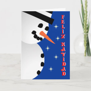Cartes Pour Fêtes Annuelles Noël de bonhomme de neige - Espagnol
