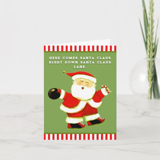 Cartes Pour Fêtes Annuelles Noël de bowling (Devant)