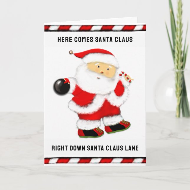 Cartes Pour Fêtes Annuelles Noël de bowling (Devant)