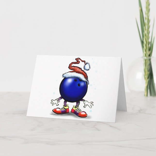 Cartes Pour Fêtes Annuelles Noël de bowling (Devant)