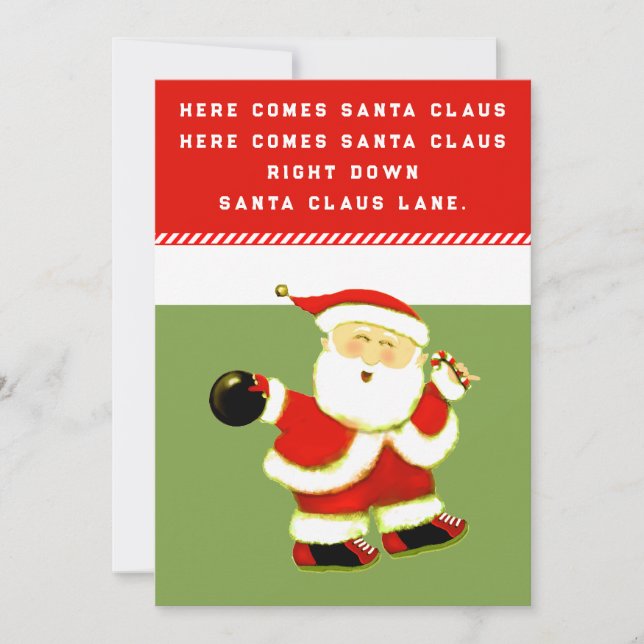 Cartes Pour Fêtes Annuelles Noël de bowling (Devant)