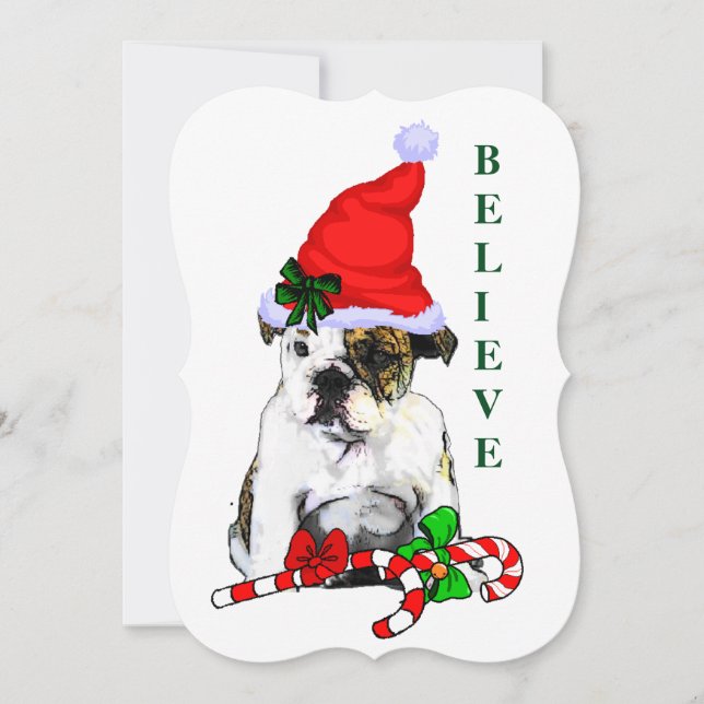 Cartes Pour Fêtes Annuelles Noël de Bulldog anglais (Devant)