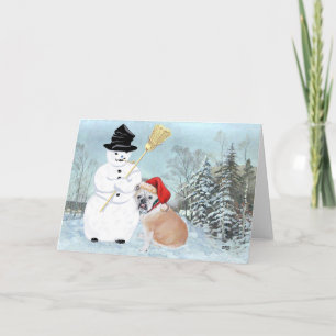 Cartes Pour Fêtes Annuelles Noël de Bulldog anglais