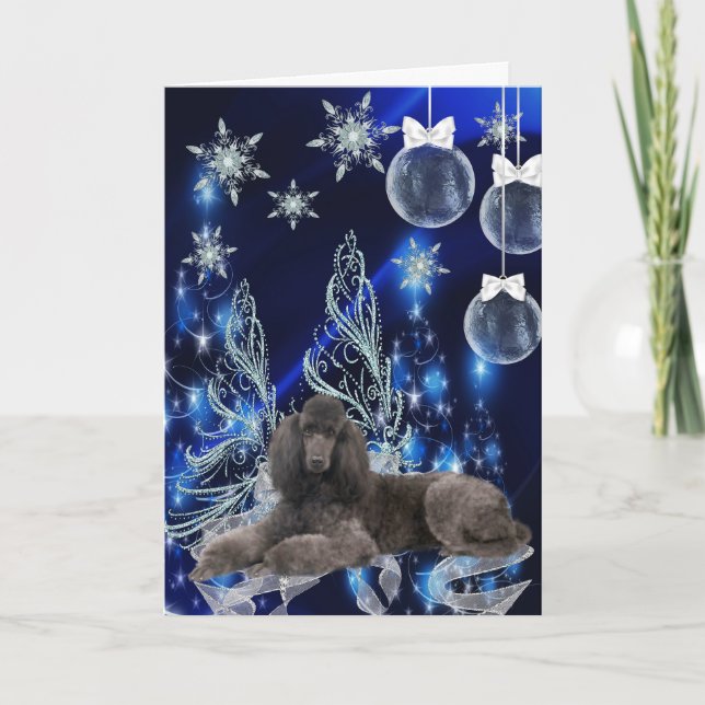 Cartes Pour Fêtes Annuelles Noël de caniche (Devant)