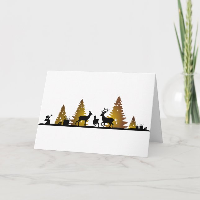 Cartes Pour Fêtes Annuelles Noël de cerfs (Devant)