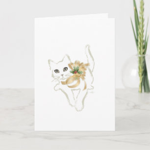 Cartes Pour Fêtes Annuelles Noël de chat blanc