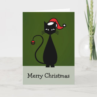Cartes Pour Fêtes Annuelles Noël de chat noir