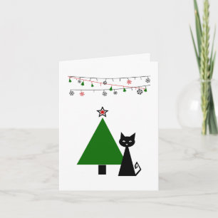 Cartes Pour Fêtes Annuelles Noël de chat noir