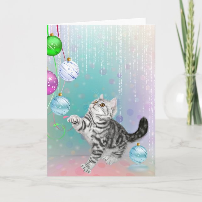 Cartes Pour Fêtes Annuelles Noël de chaton (Devant)