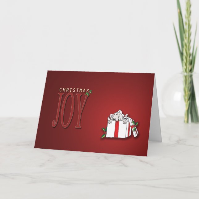 Cartes Pour Fêtes Annuelles Noël de chiot de Weimaraner (Devant)