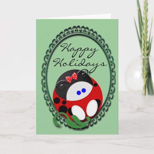 Cartes Pour Fêtes Annuelles Noël de coccinelle (Devant)