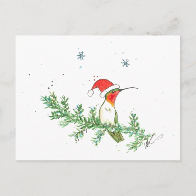 Cartes Pour Fêtes Annuelles Noël de colibri (Devant)