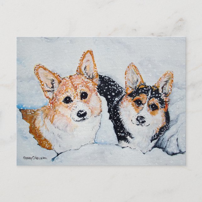 Cartes Pour Fêtes Annuelles Noël de Corgi (Devant)