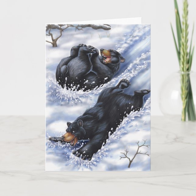 Cartes Pour Fêtes Annuelles Noël de côte ouest : Ours (Devant)