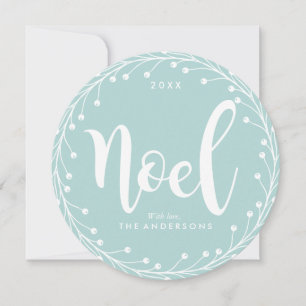 Cartes Pour Fêtes Annuelles Noel de couronne bleu clair