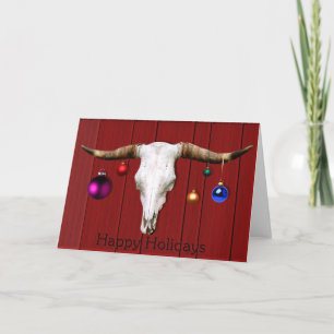Cartes Pour Fêtes Annuelles Noël de crâne de vache ornemente HOL heureux de