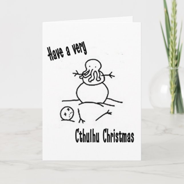 Cartes Pour Fêtes Annuelles Noël de Cthulhu (Devant)