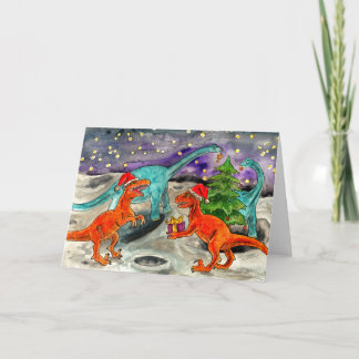 Cartes Pour Fêtes Annuelles Noël de Dinosaur
