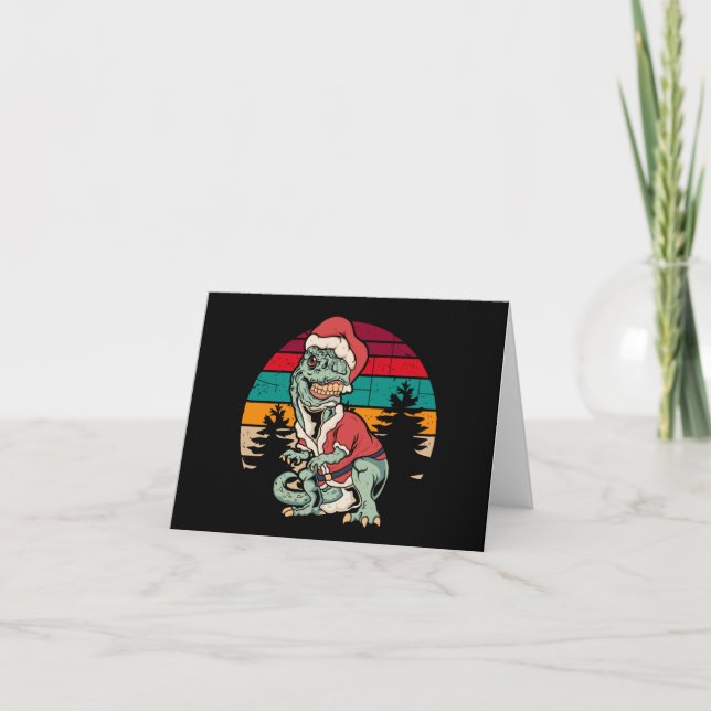 Cartes Pour Fêtes Annuelles Noël de Dinosaur (Devant)
