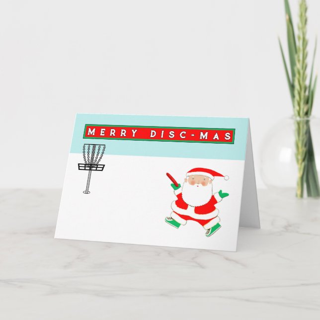 Cartes Pour Fêtes Annuelles Noël de Disc Golf (Devant)