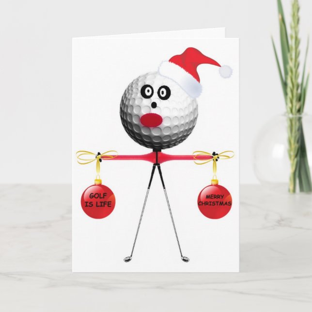 Cartes Pour Fêtes Annuelles Noël de golf (Devant)