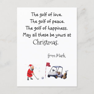 Cartes Pour Fêtes Annuelles Noël de golf avec la bénédiction du Père Noël