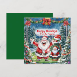 Cartes Pour Fêtes Annuelles Noël de golf avec le Père Noël