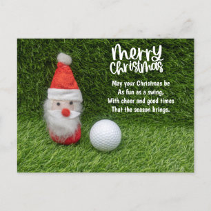 Cartes Pour Fêtes Annuelles Noël de golf avec le Père Noël