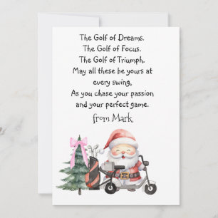 Cartes Pour Fêtes Annuelles Noël de golf avec le Père Noël bénit les vacances