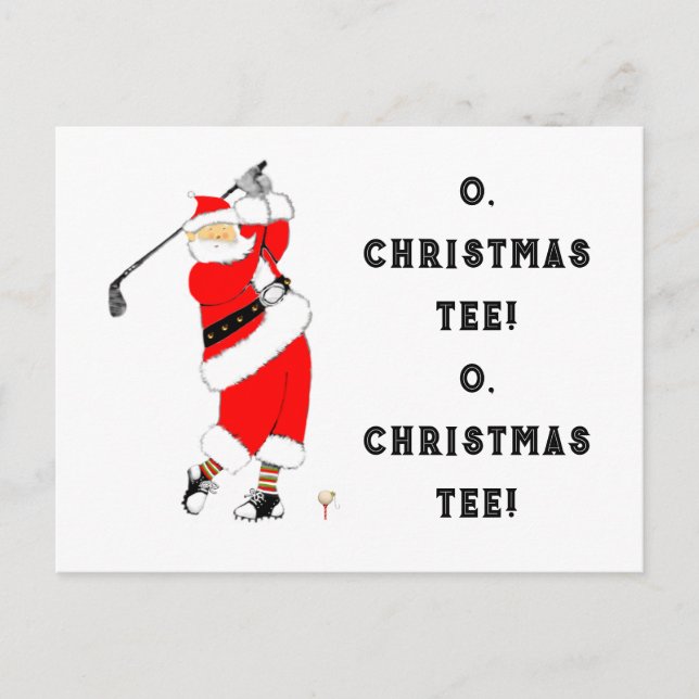 Cartes Pour Fêtes Annuelles Noël de golf drôle (Devant)