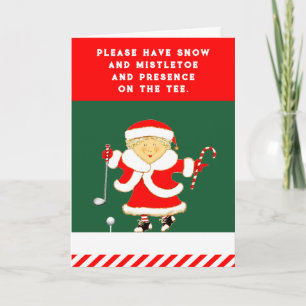 Cartes Pour Fêtes Annuelles Noël de golf féminin