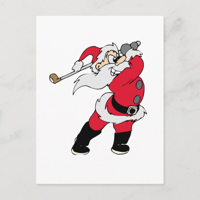Cartes Pour Fêtes Annuelles Noël de Golfing Père Noël (Devant)