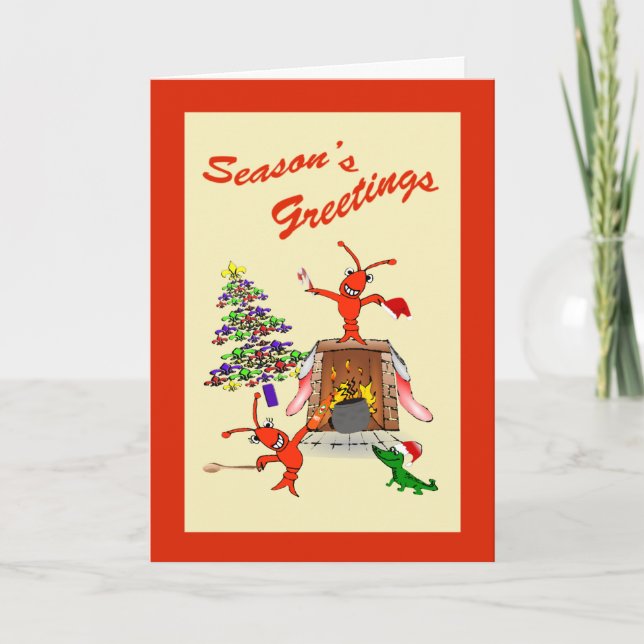 Cartes Pour Fêtes Annuelles Noël de gombo d'écrevisses de Cajun (Devant)