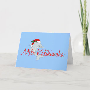 Cartes Pour Fêtes Annuelles Noël de Hawaïen de dauphin de Père Noël