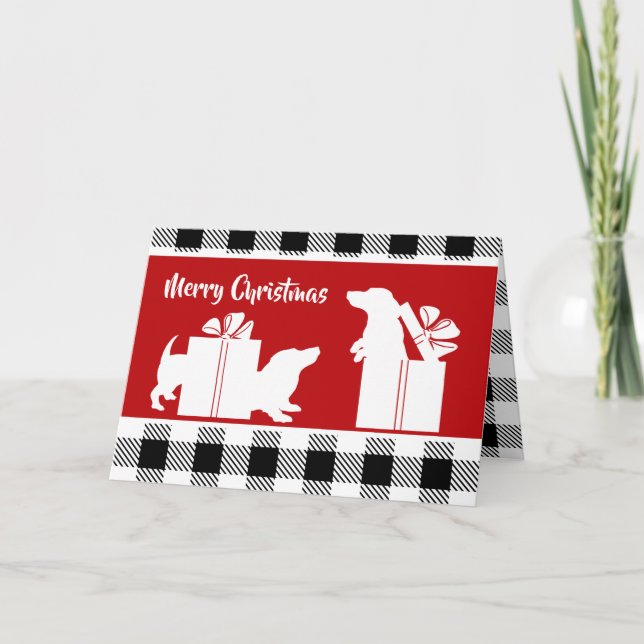 Cartes Pour Fêtes Annuelles Noël de Holiday Hounds Dachshund (Devant)