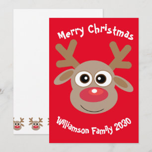 Cartes Pour Fêtes Annuelles Noël de la Cartographie Reindeer