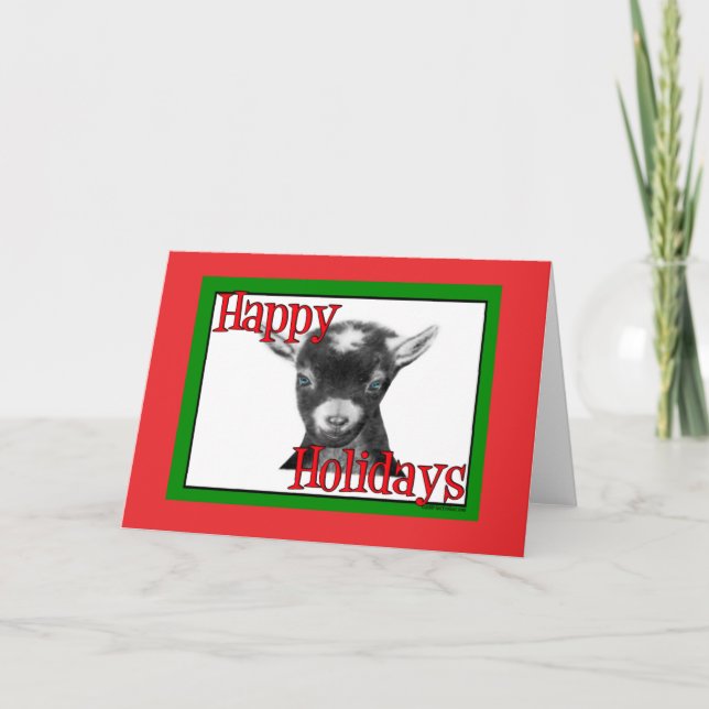 Cartes Pour Fêtes Annuelles Noël de la chèvre de Pygora (Devant)