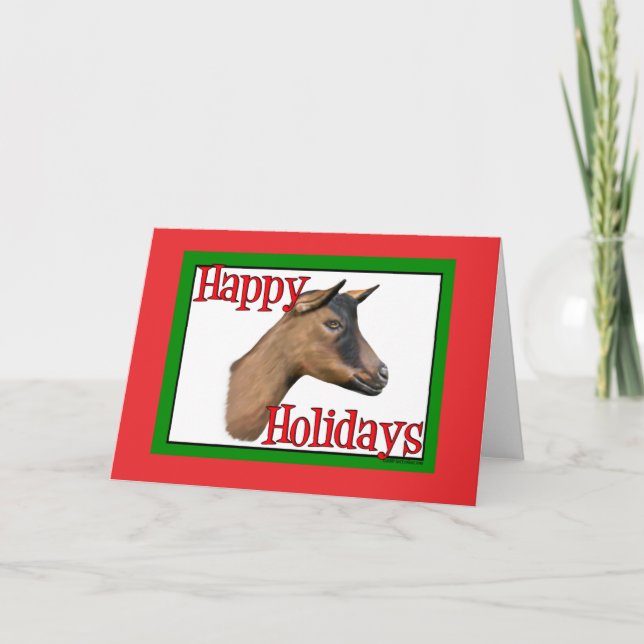 Cartes Pour Fêtes Annuelles Noël de la chèvre d'Oberhasli (Devant)