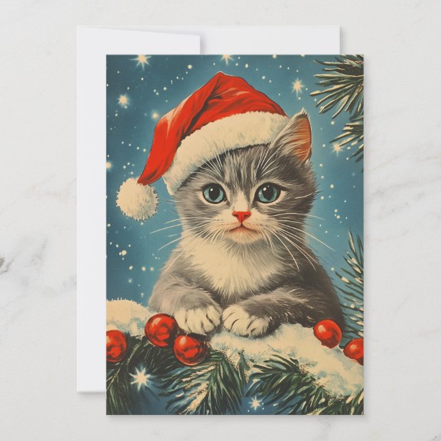 Cartes Pour Fêtes Annuelles Noël de la chèvre grise (Devant)