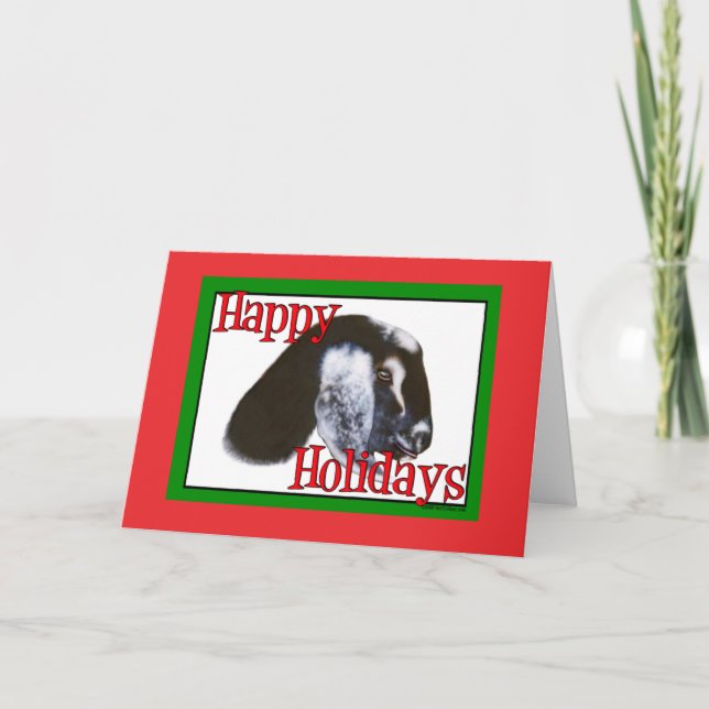 Cartes Pour Fêtes Annuelles Noël de la chèvre nubienne (Devant)