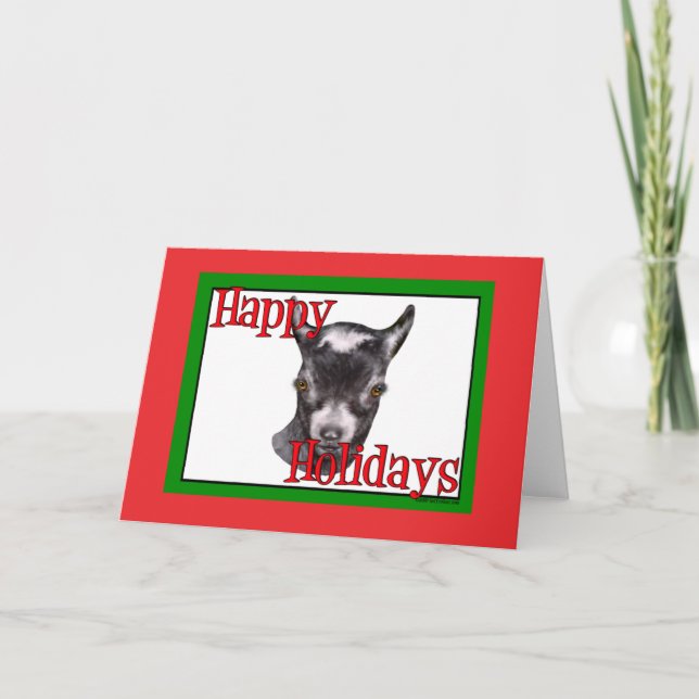 Cartes Pour Fêtes Annuelles Noël de la chèvre pygmée (Devant)