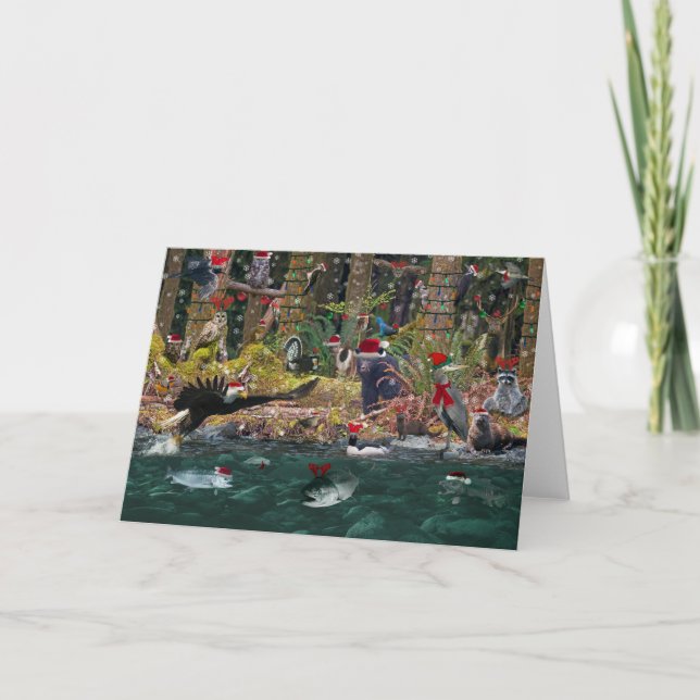Cartes Pour Fêtes Annuelles Noël de la côte ouest (Devant)