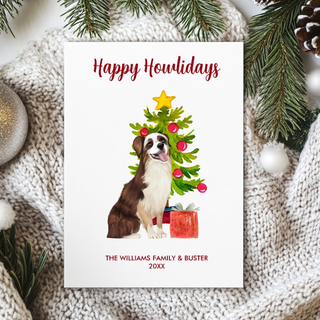 Cartes Pour Fêtes Annuelles Noël de la famille des chiens bergers australiens (Créateur téléchargé)