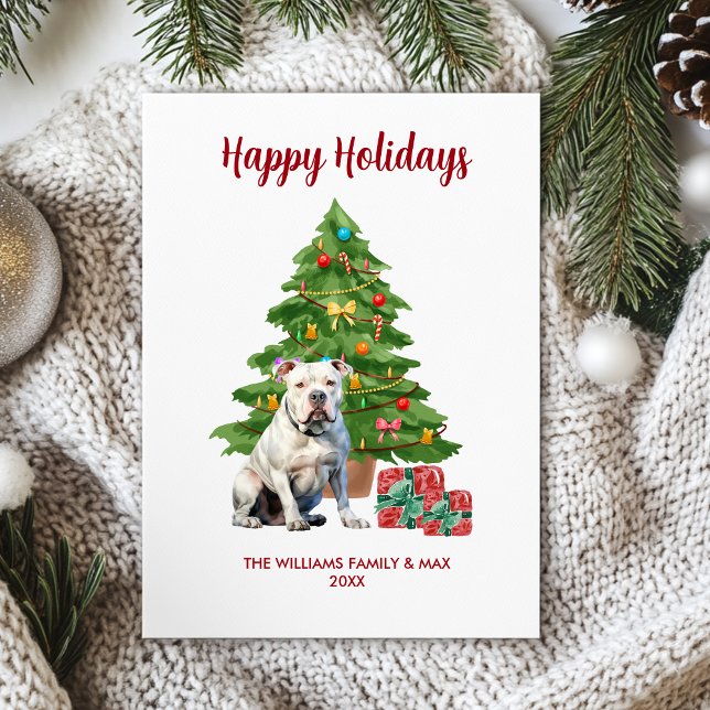 Cartes Pour Fêtes Annuelles Noël de la famille des chiens de taureau (Créateur téléchargé)