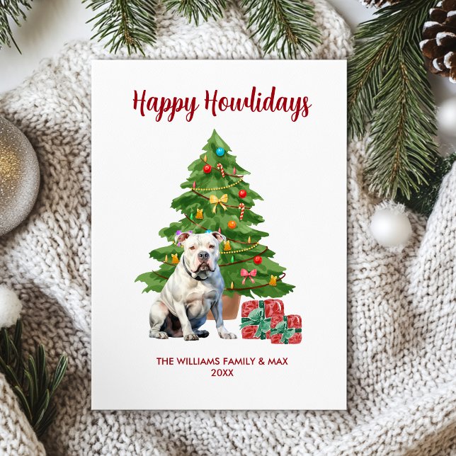 Cartes Pour Fêtes Annuelles Noël de la famille des chiens de taureau (Créateur téléchargé)