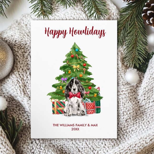 Cartes Pour Fêtes Annuelles Noël de la famille des Chiens d'Espagne (Créateur téléchargé)