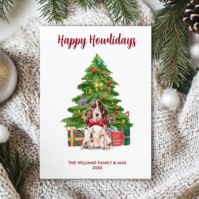 Cartes Pour Fêtes Annuelles Noël de la famille des Chiens d'Espagne (Créateur téléchargé)