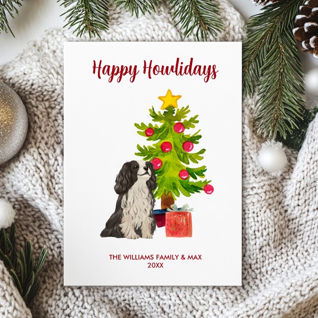 Cartes Pour Fêtes Annuelles Noël de la famille des Chiens d'Espagne (Créateur téléchargé)