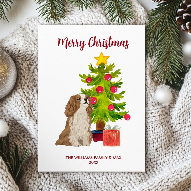 Cartes Pour Fêtes Annuelles Noël de la famille des Chiens d'Espagne (Créateur téléchargé)